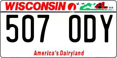 WI license plate 507ODY