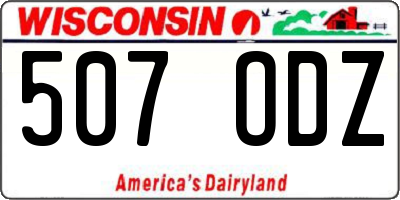 WI license plate 507ODZ