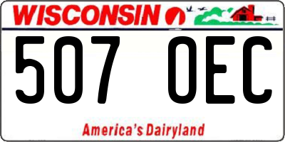 WI license plate 507OEC