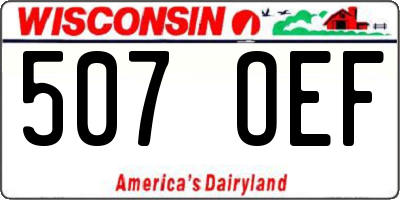 WI license plate 507OEF