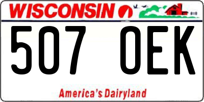 WI license plate 507OEK