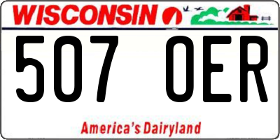 WI license plate 507OER