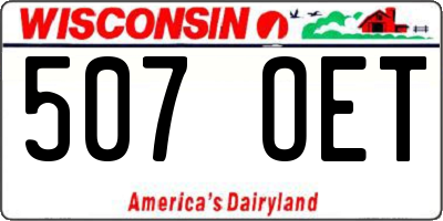 WI license plate 507OET