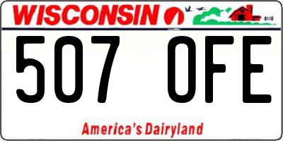 WI license plate 507OFE