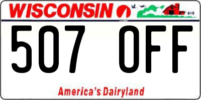 WI license plate 507OFF