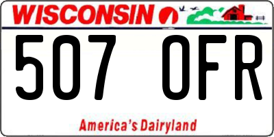 WI license plate 507OFR