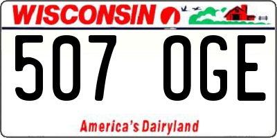 WI license plate 507OGE