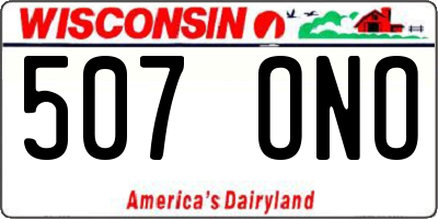 WI license plate 507ONO