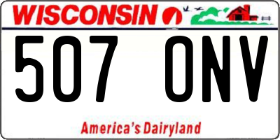 WI license plate 507ONV