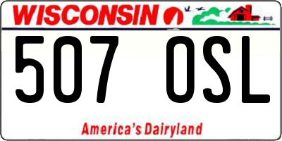 WI license plate 507OSL