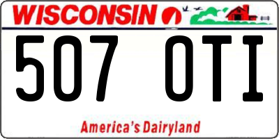 WI license plate 507OTI
