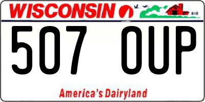 WI license plate 507OUP