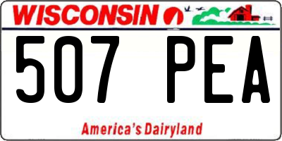 WI license plate 507PEA