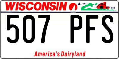WI license plate 507PFS