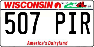WI license plate 507PIR