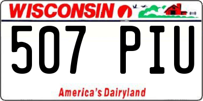 WI license plate 507PIU
