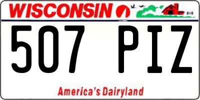 WI license plate 507PIZ