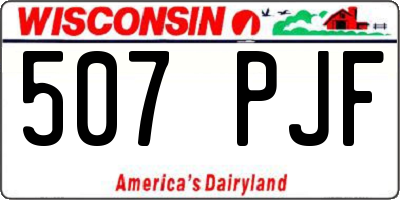 WI license plate 507PJF