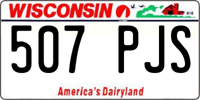 WI license plate 507PJS