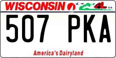 WI license plate 507PKA