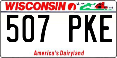 WI license plate 507PKE