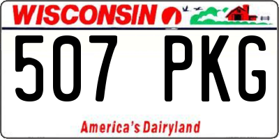 WI license plate 507PKG