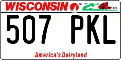 WI license plate 507PKL