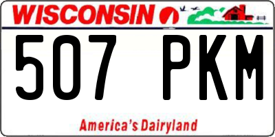 WI license plate 507PKM