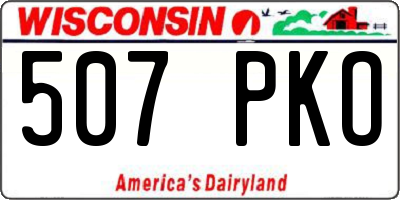 WI license plate 507PKO