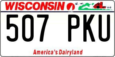 WI license plate 507PKU