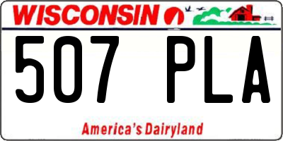 WI license plate 507PLA