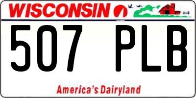 WI license plate 507PLB