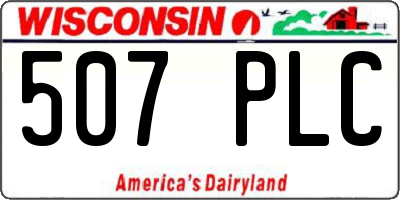 WI license plate 507PLC