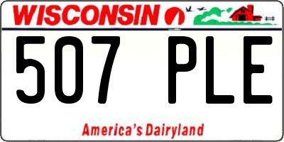 WI license plate 507PLE