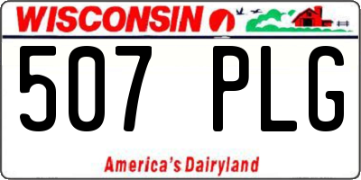 WI license plate 507PLG