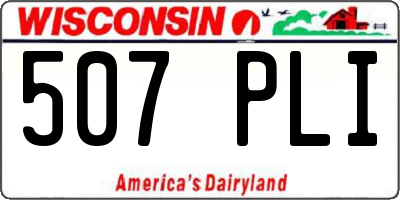 WI license plate 507PLI