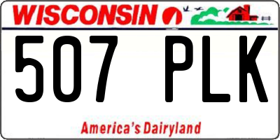 WI license plate 507PLK