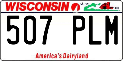 WI license plate 507PLM