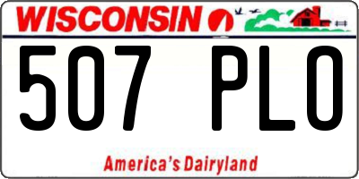 WI license plate 507PLO