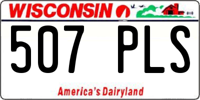 WI license plate 507PLS