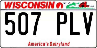 WI license plate 507PLV