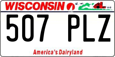 WI license plate 507PLZ