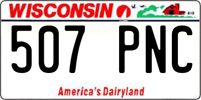 WI license plate 507PNC