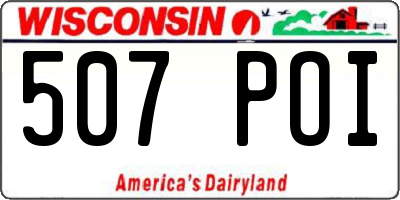 WI license plate 507POI