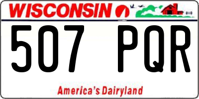 WI license plate 507PQR