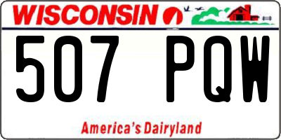 WI license plate 507PQW