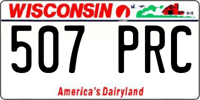 WI license plate 507PRC