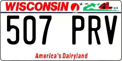 WI license plate 507PRV