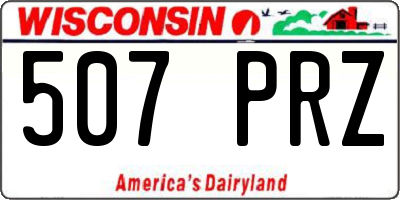 WI license plate 507PRZ