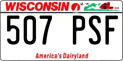 WI license plate 507PSF